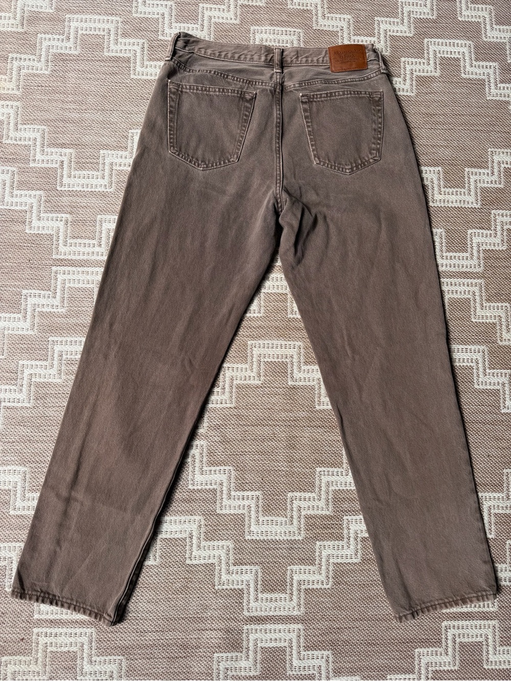 Abercrombie & Fitch Mens Brown Faded Jeans 30x32 100% Cotton Rigid Straight Y2K